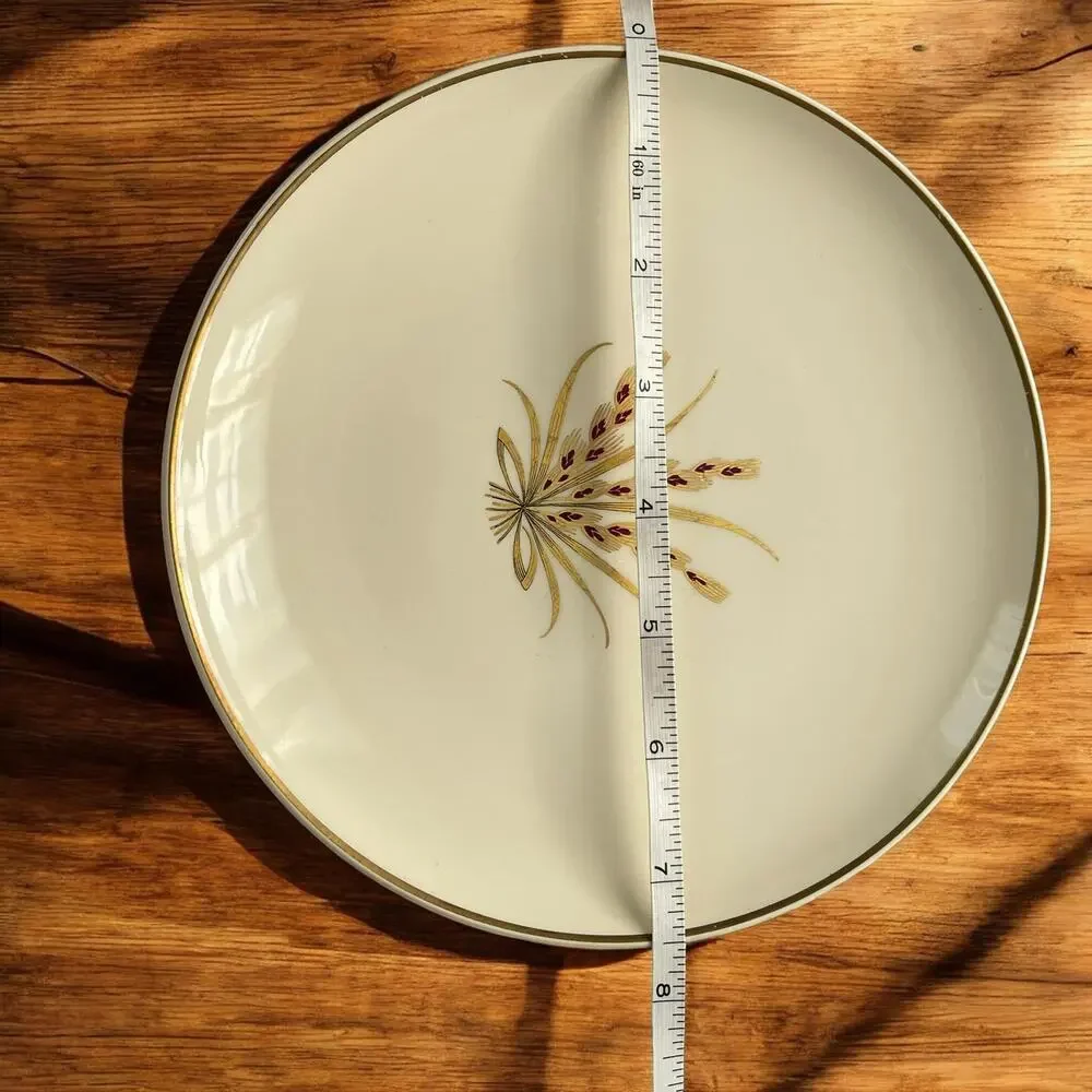 Vtg. Rare Universal Ballerina Gold Wheat Salad Plate Union Made USA 50s Bow Mod